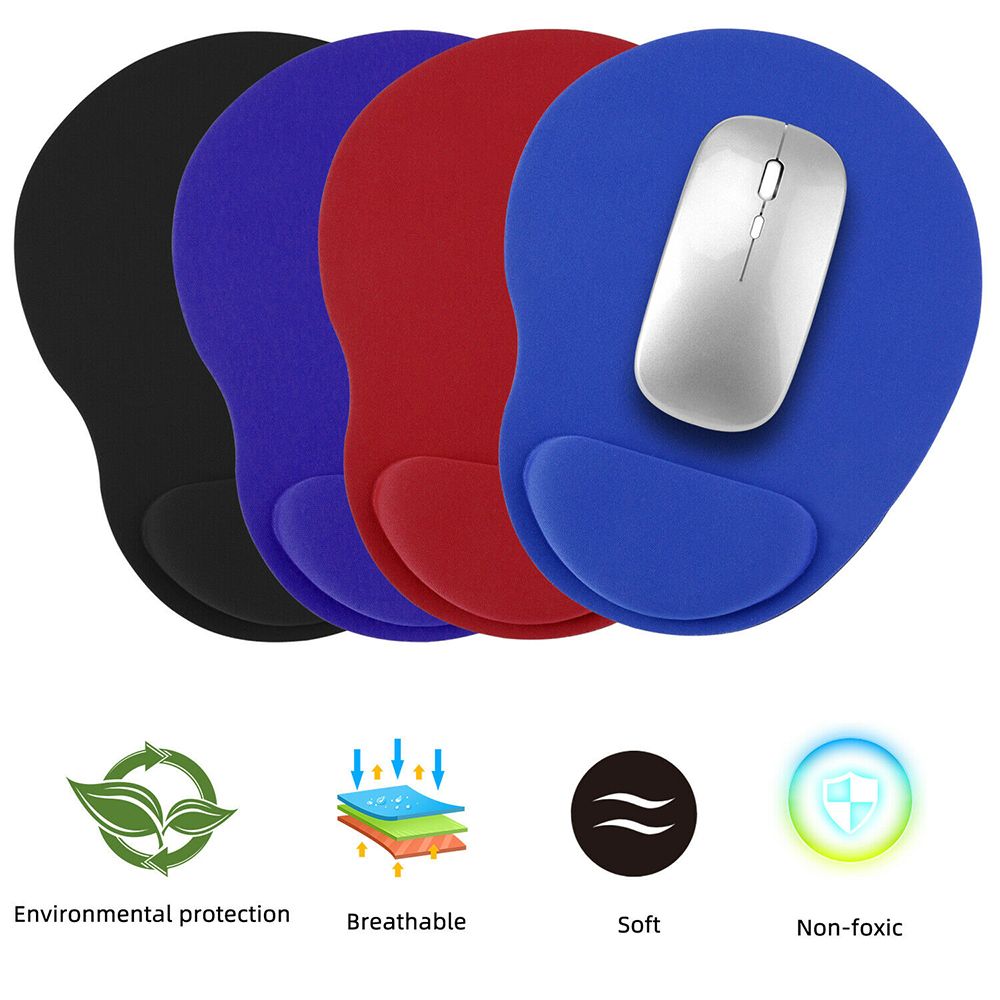 Wrist Rest Pad - แผ่นรองเมาส์พร้อมที่รองข้อมือตามหลักสรีรศาสตร์พร้อมเมมโมรี่โฟม - แผ่นรองข้อมือกันลื่นสำหรับคอมพิวเตอร์ พีซี แล็ปท็อป, แผ่นรองโต๊ะทำงานที่สะดวกสบายสำหรับการเล่นเกมและทำงาน,