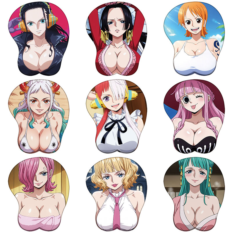 Wrist Rest Pad - แผ่นรองเมาส์ซิลิโคนลายอนิเมะ นามิ โรบิน อุตะ แฮนค็อก ยามาโตะ