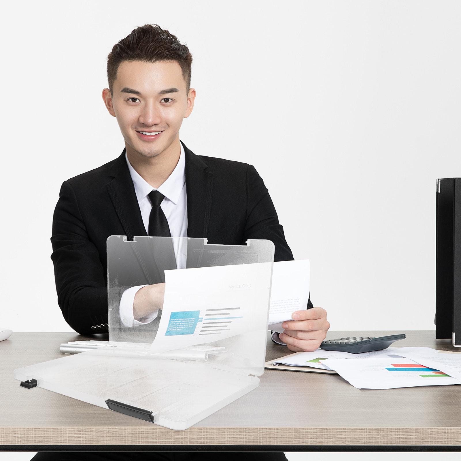 Home Office Travel Document - กล่องใส่เอกสารพลาสติกใสขนาด A4 สำหรับจัดเก็บเอกสารในสำนักงาน บ้าน และการเดินทาง ใช้สำหรับเก็บใบรับรองเกิดและจัดระเบียบรูปภาพ