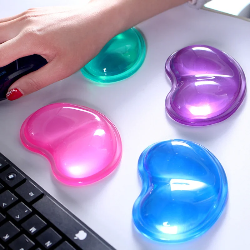 Wrist Rest Pad - ซิลิโคนเจลส่วนที่เหลือข้อมือรูปหัวใจโปร่งแสงแผ่นรองเมาส์ตามหลักสรีรศาสตร์เย็นมือหมอนเสื่อสําหรับแล็ปท็อปคอมพิวเตอร์สํานักงาน
