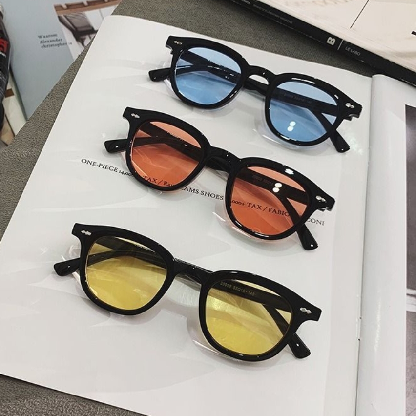 Blue Light Glasses - แว่นกันแดดทรงกลมเล็กแบบใหม่สำหรับผู้ชายผู้หญิง แฟชั่นวินเทจ ป้องกันแสงสีฟ้า แว่นตากันแดดสำหรับขับรถ