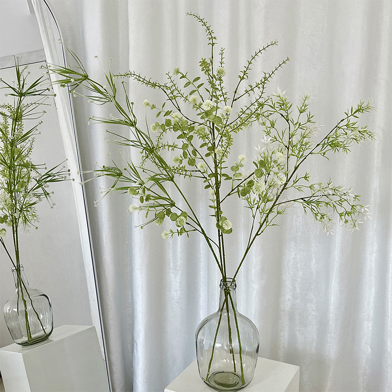 Home Office With Plants - ต้นไม้ประดิษฐ์สีเขียวขนาด63-128ซม. สำหรับตกแต่งบ้านดอกไม้ประดิษฐ์ในป่างานแต่งงานตกแต่งห้องโถงด้วยใบไม้
