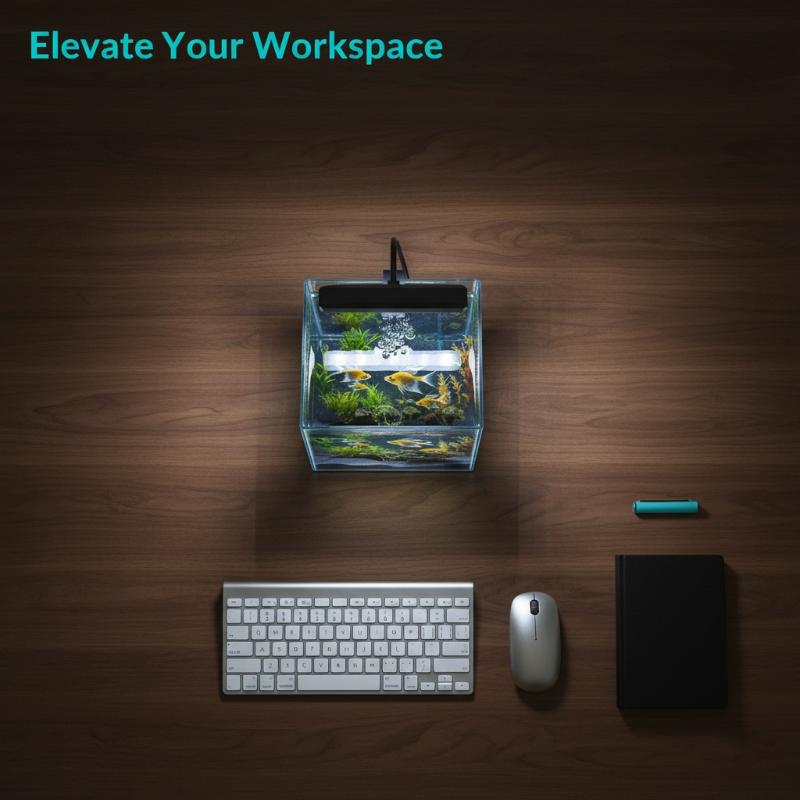 Home Office With Plants - ไฟคลิปหนีบตู้ปลาแบบยืดหยุ่น USB หลอดไฟ LED สเปกตรัมเต็มรูปแบบ สำหรับบ้าน