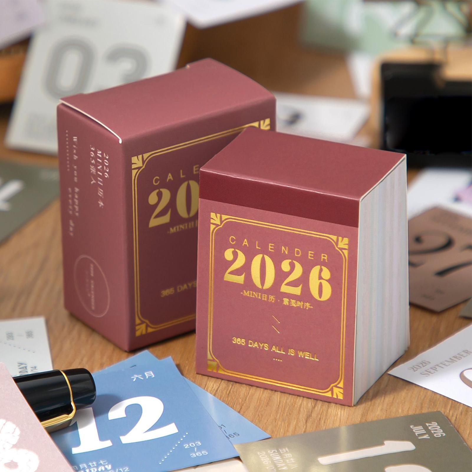 Home Office 365 - ปฏิทินขนาดเล็ก 365 วัน 2026 วางแผนงานประจำปีพร้อมบันทึกบันทึกสำหรับตารางเวลาประจำวันของโรงเรียนโฮมออฟฟิศ