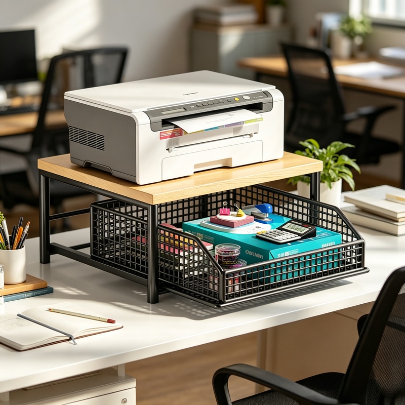 Desk Drawer Small - ชั้นวางไมโครเวฟแนวตั้งพร้อมลิ้นชักและชั้นวางอบขนม, ชั้นวางอเนกประสงค์สำหรับห้องครัว