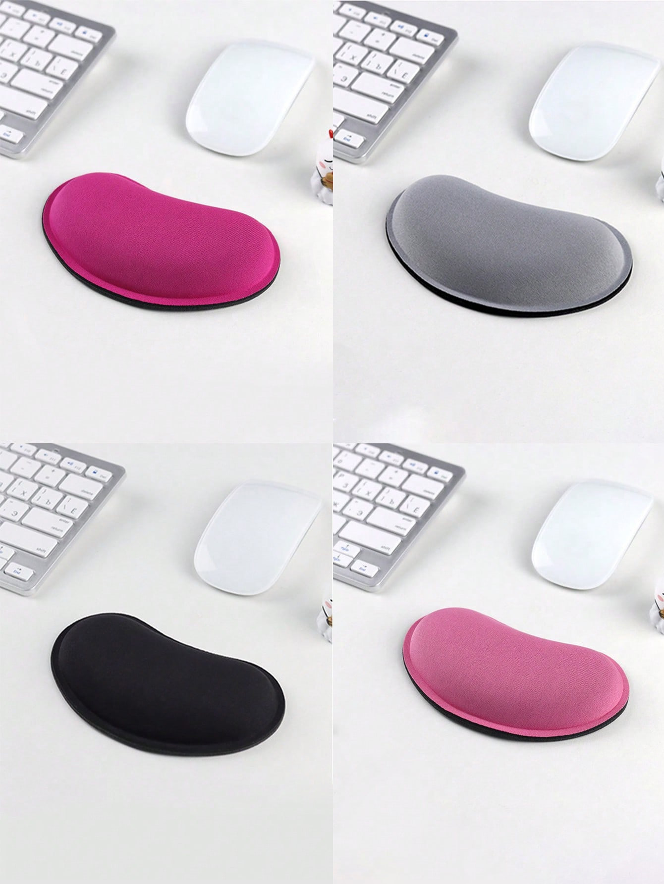 Wrist Rest Pad - แผ่นรองข้อมือเมาส์เมมโมรี่โฟม, แผ่นรองข้อมือสำหรับสำนักงาน, หมอนรองมือเมาส์รูปทรงชามกันลื่น, 1 ชิ้น
