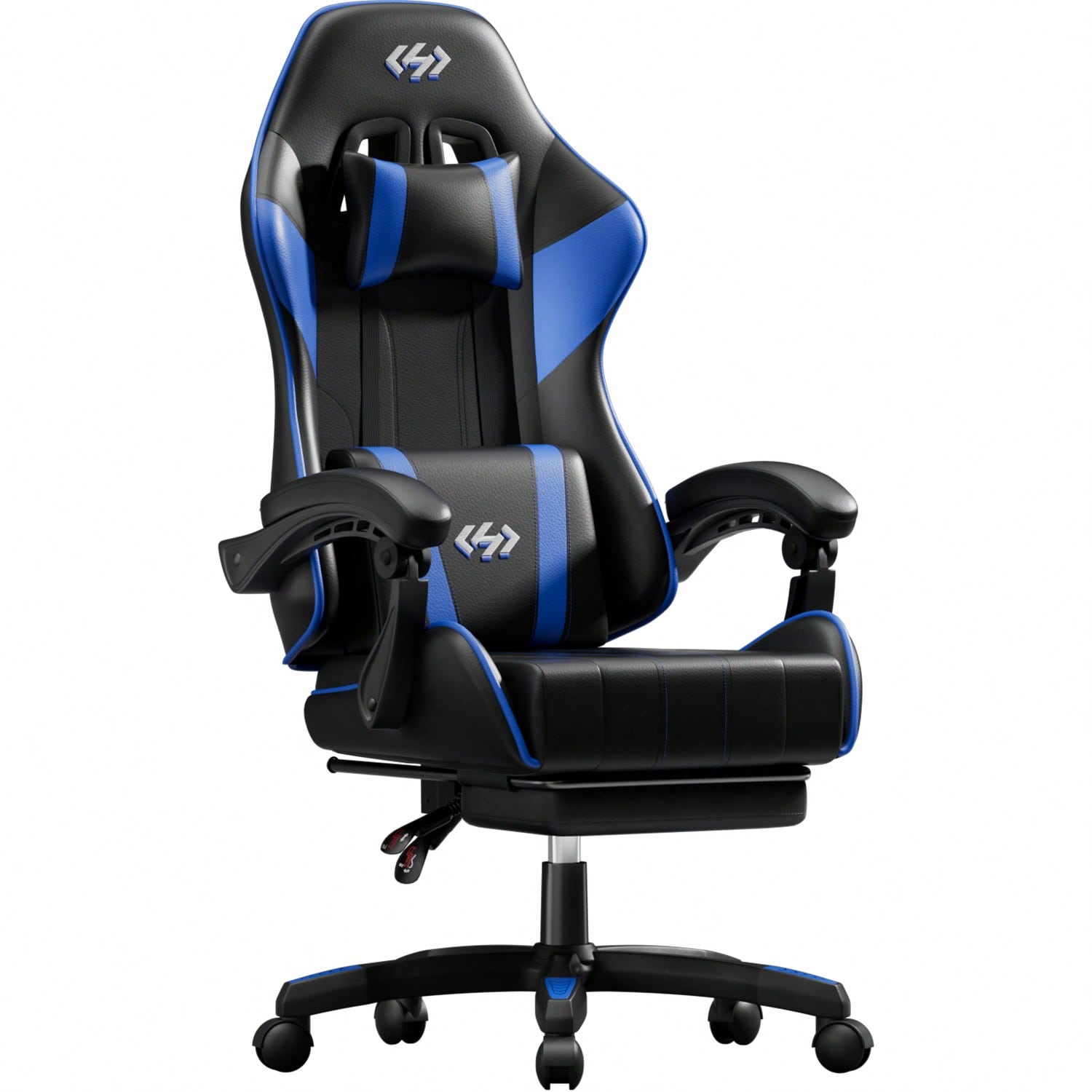 Home Office Or - เก้าอี้เกมมิ่ง HLDIRECT, เก้าอี้สำนักงานคอมพิวเตอร์ตามหลักสรีรศาสตร์พร้อมที่รองหลัง ที่พักเท้า และที่พักศีรษะ, ปรับความสูงและมุมพนักพิงได้,