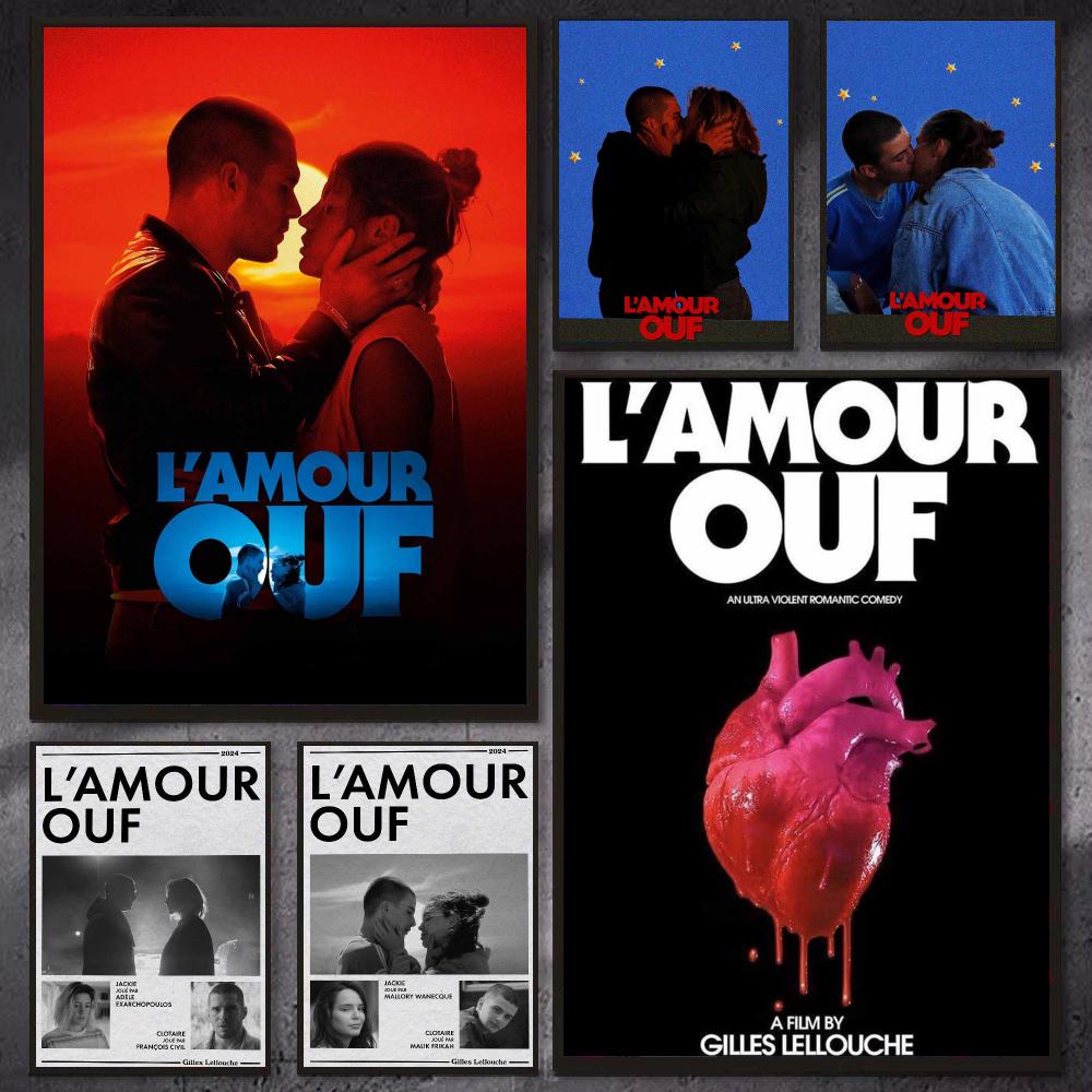 Home Office Romance - โปสเตอร์ภาพยนตร์โรแมนติกฝรั่งเศส L-Lamour Ouf ภาพพิมพ์ตกแต่งผนัง PP สำหรับหอพัก