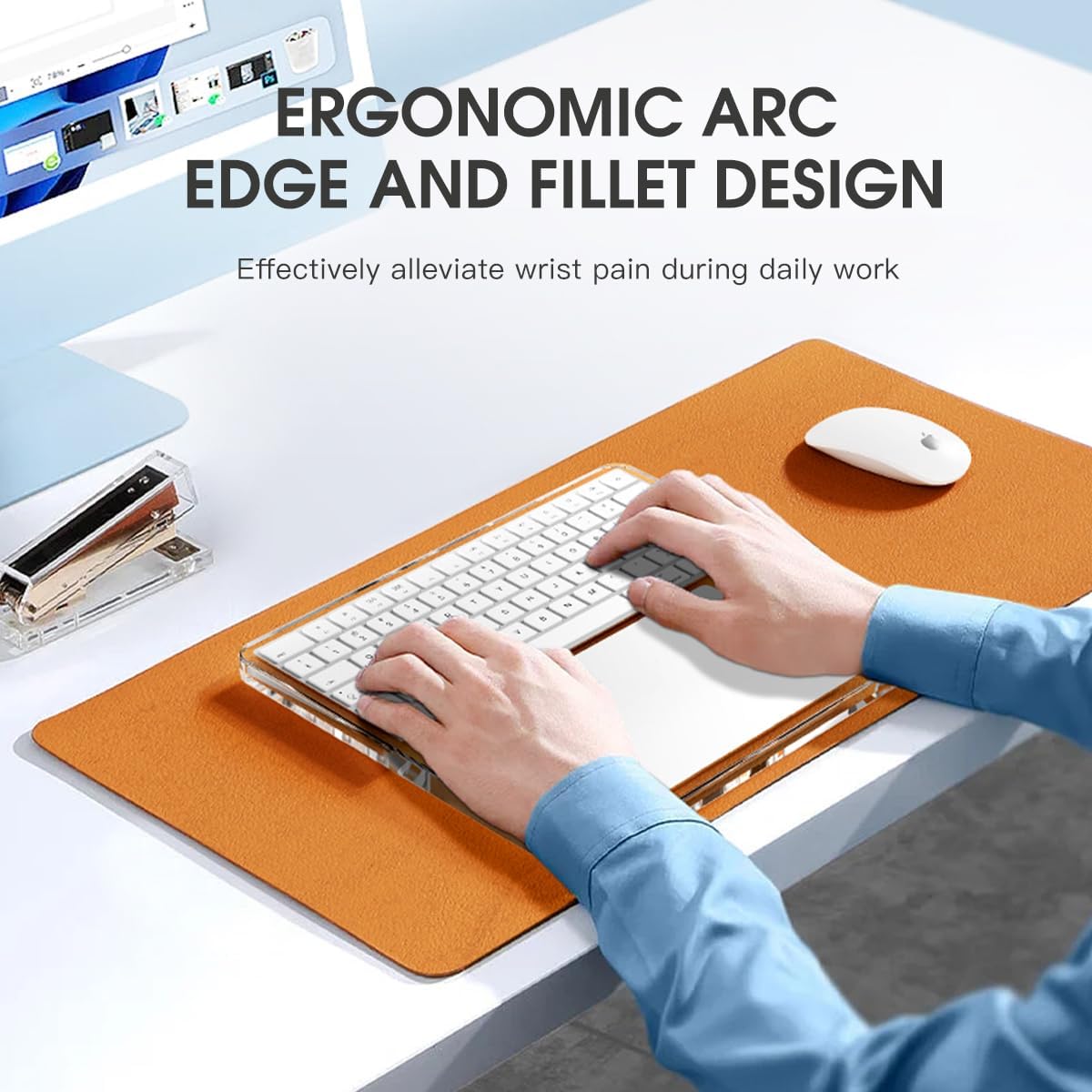 Wrist Rest Pad - แท่นวางคีย์บอร์ดอะคริลิกใสและถาดวางทัชแพดสำหรับคีย์บอร์ด Apple Magic 2/3 และที่รองข้อมือทัชแพด Magic
