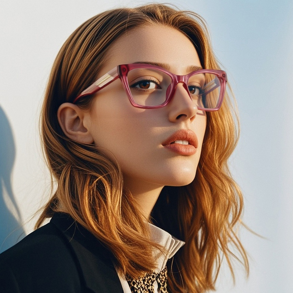 Blue Light Glasses - กรอบแว่นตา Cat Eye ขนาดใหญ่ ป้องกันแสงสีฟ้า สำหรับผู้หญิง