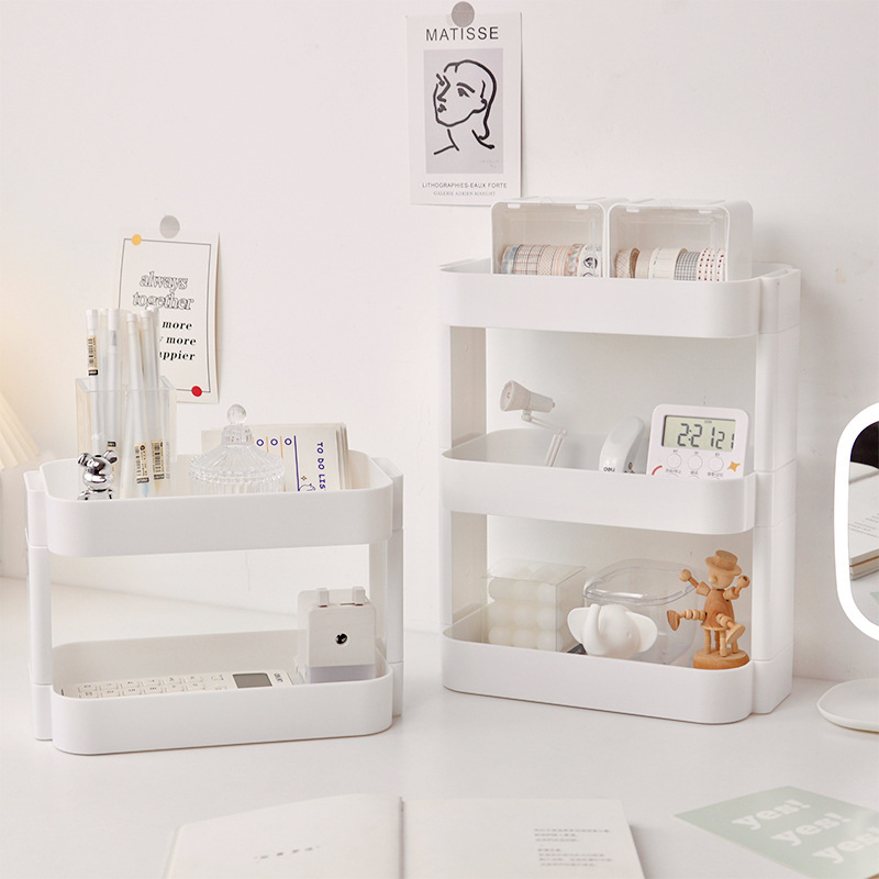 Desk Drawer Small - ชั้นวางของอเนกประสงค์ ชั้นวางของสองชั้น ชั้นวางของบนโต๊ะ ชั้นวางของพลาสติก ชั้นวางของเครื่องสำอาง ชั้นวางของจิปาถะ
