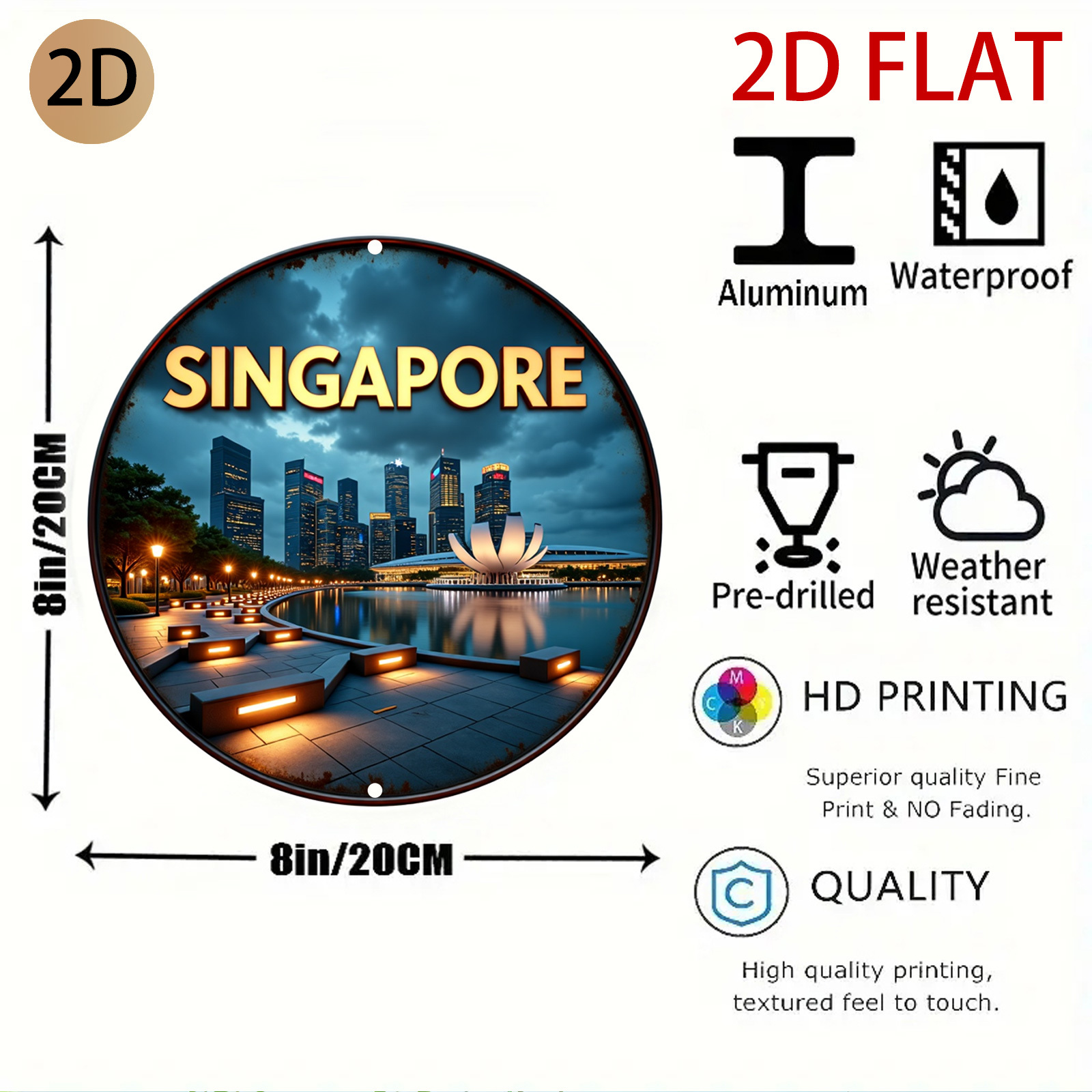 โลโก้เส้นขอบเมืองแบบวงกลม 2 มิ - Home Office Singapore บทวิจารณ์และราคา