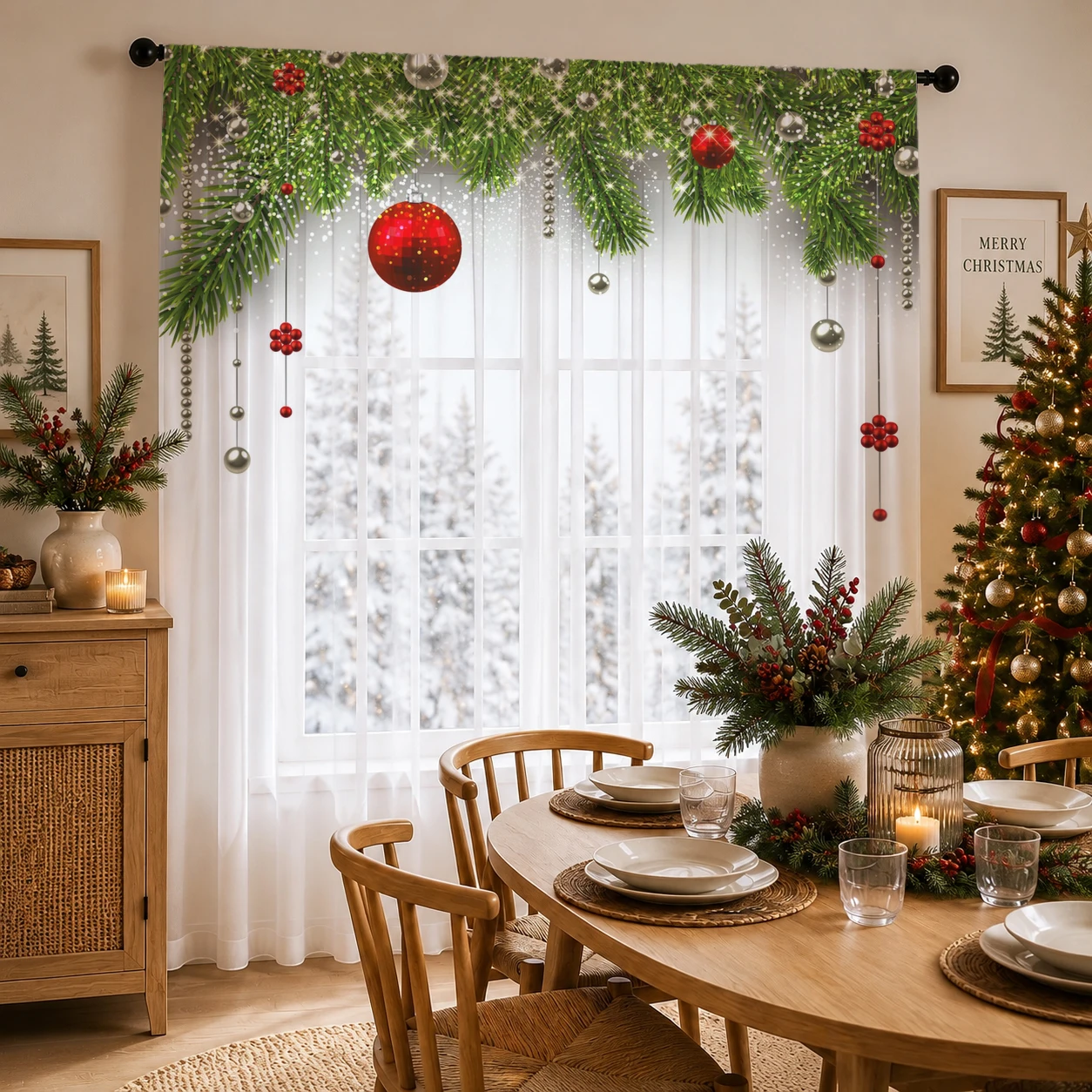 ผ้าม่านโปร่งไล่เฉดสีคริสต์มาส  - Home Office With Plants บทวิจารณ์และราคา
