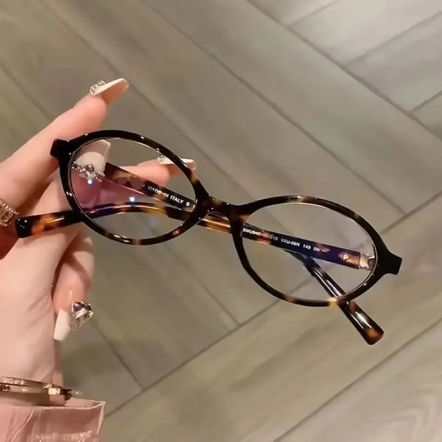 แว่นตาทรงวงรีสไตล์เรโทร Y2K สำ - Blue Light Glasses บทวิจารณ์และราคา