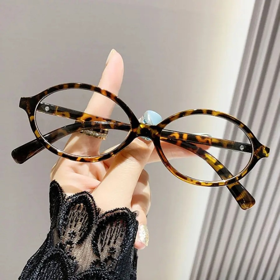 แว่นตาทรงวงรีสไตล์เรโทร Y2K สำ - Blue Light Glasses บทวิจารณ์และราคา