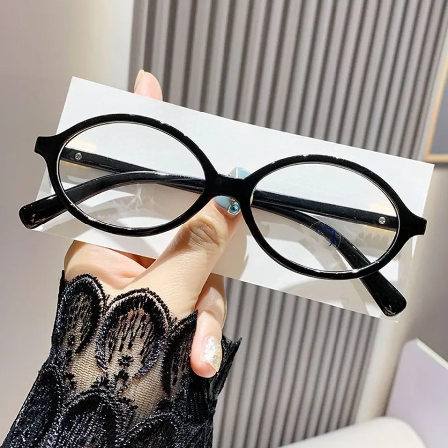 แว่นตาทรงวงรีสไตล์เรโทร Y2K สำ - Blue Light Glasses บทวิจารณ์และราคา