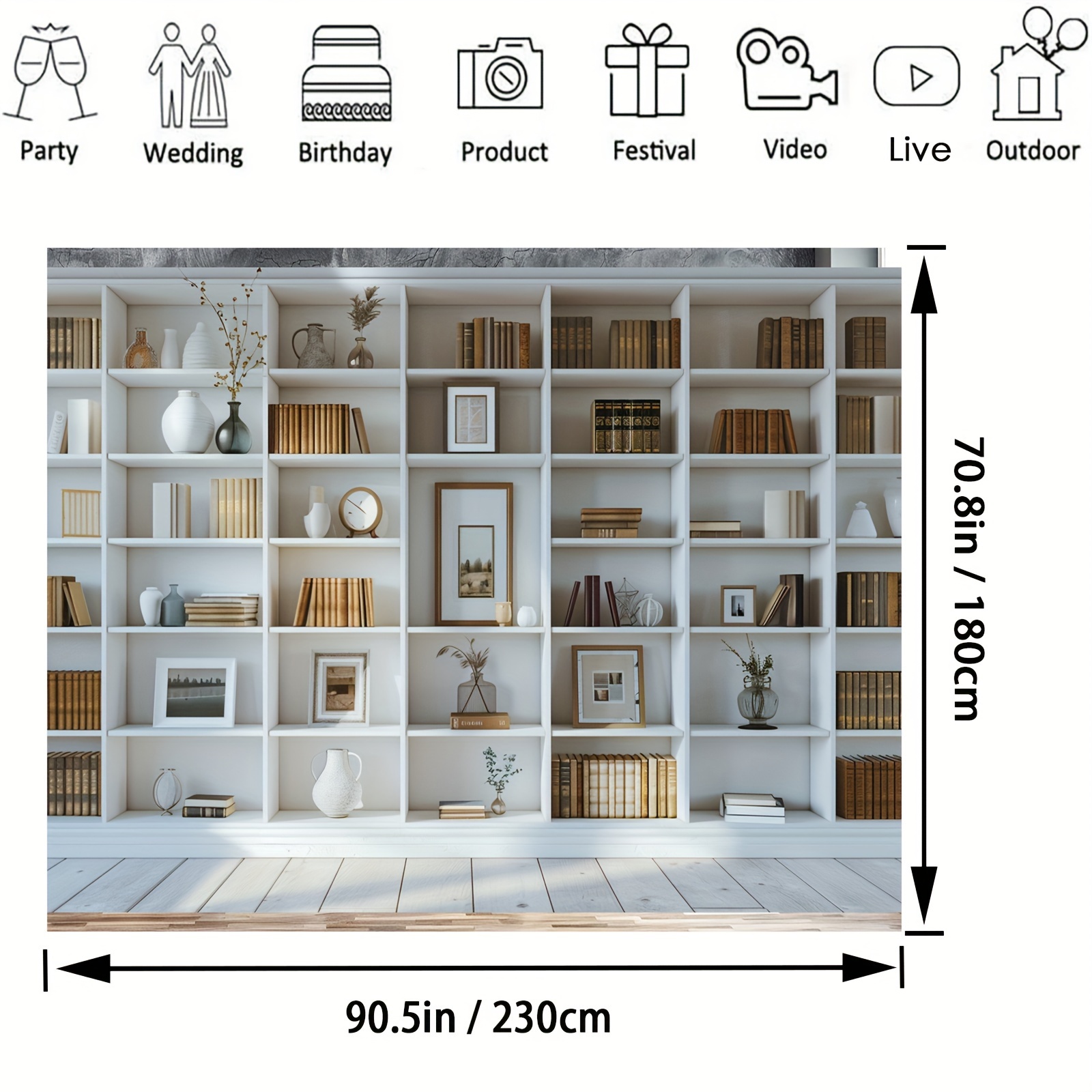 1 PC สีขาวชั้นวางหนังสือพื้นหล - Home Office Zoom Background Free บทวิจารณ์และราคา