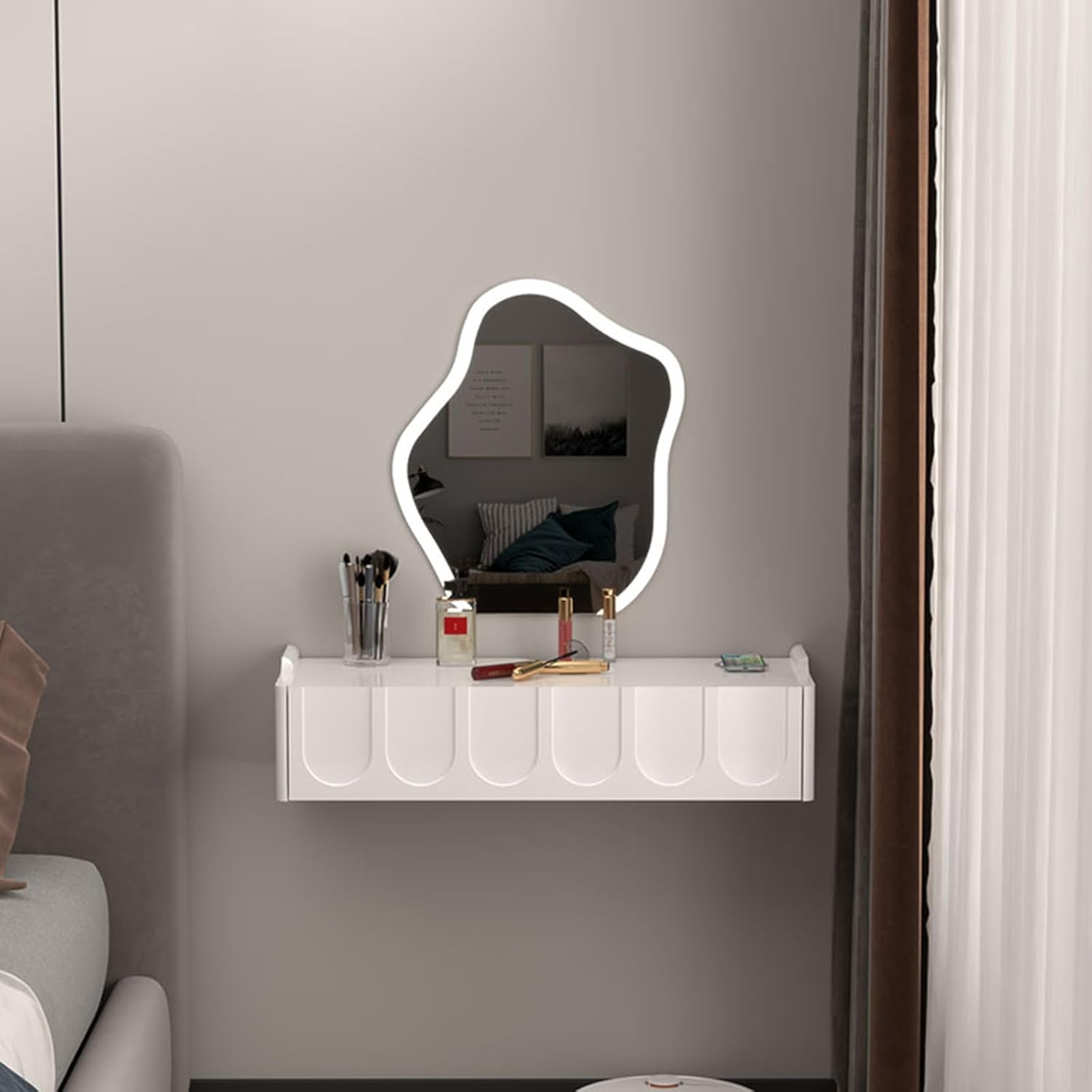 # โต๊ะเครื่องแป้งติดผนังสีขาวแ - Desk Drawer Small บทวิจารณ์และราคา