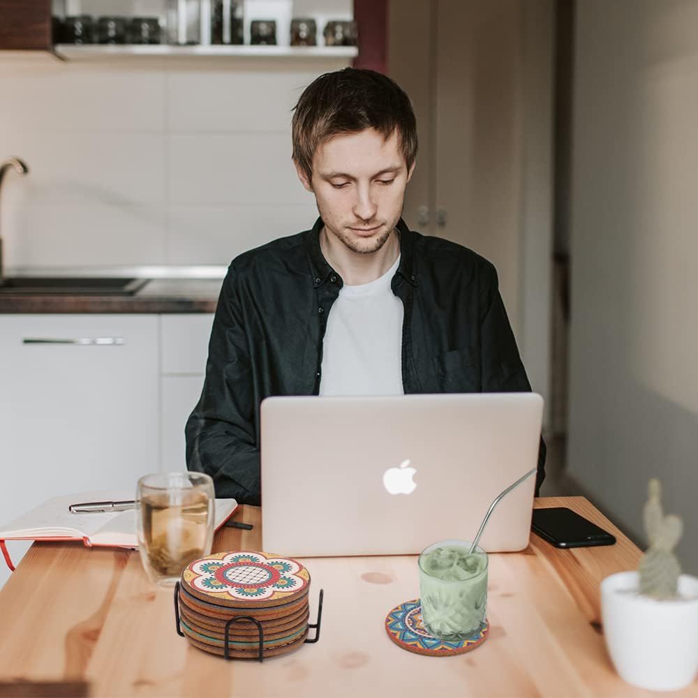 ชุดจานรองแก้วเซรามิกทรงกลมหลาก - Home Office With Plants บทวิจารณ์และราคา