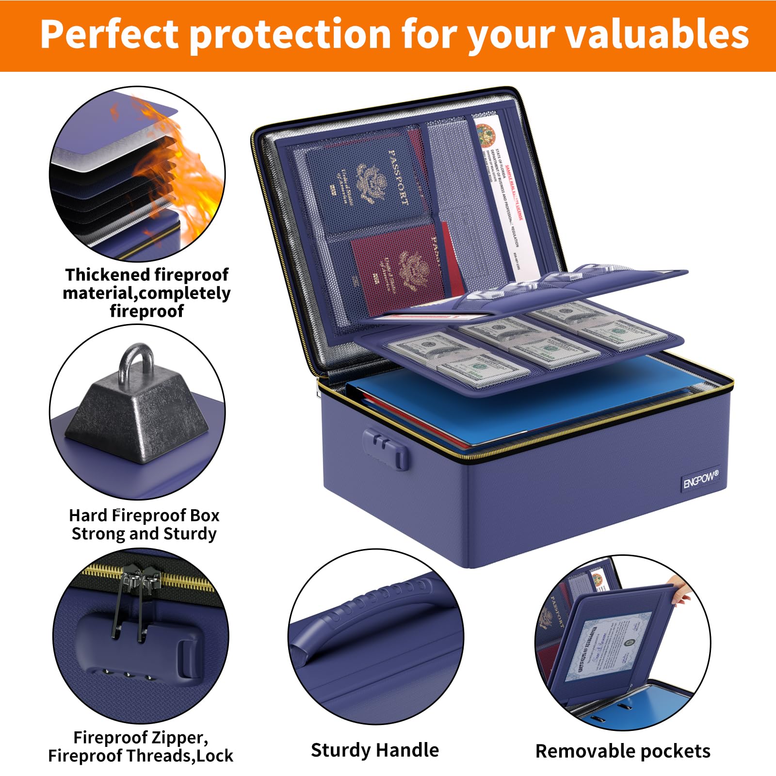 กล่องเก็บเอกสารกันไฟสำหรับเปิด - Home Office Travel Document บทวิจารณ์และราคา