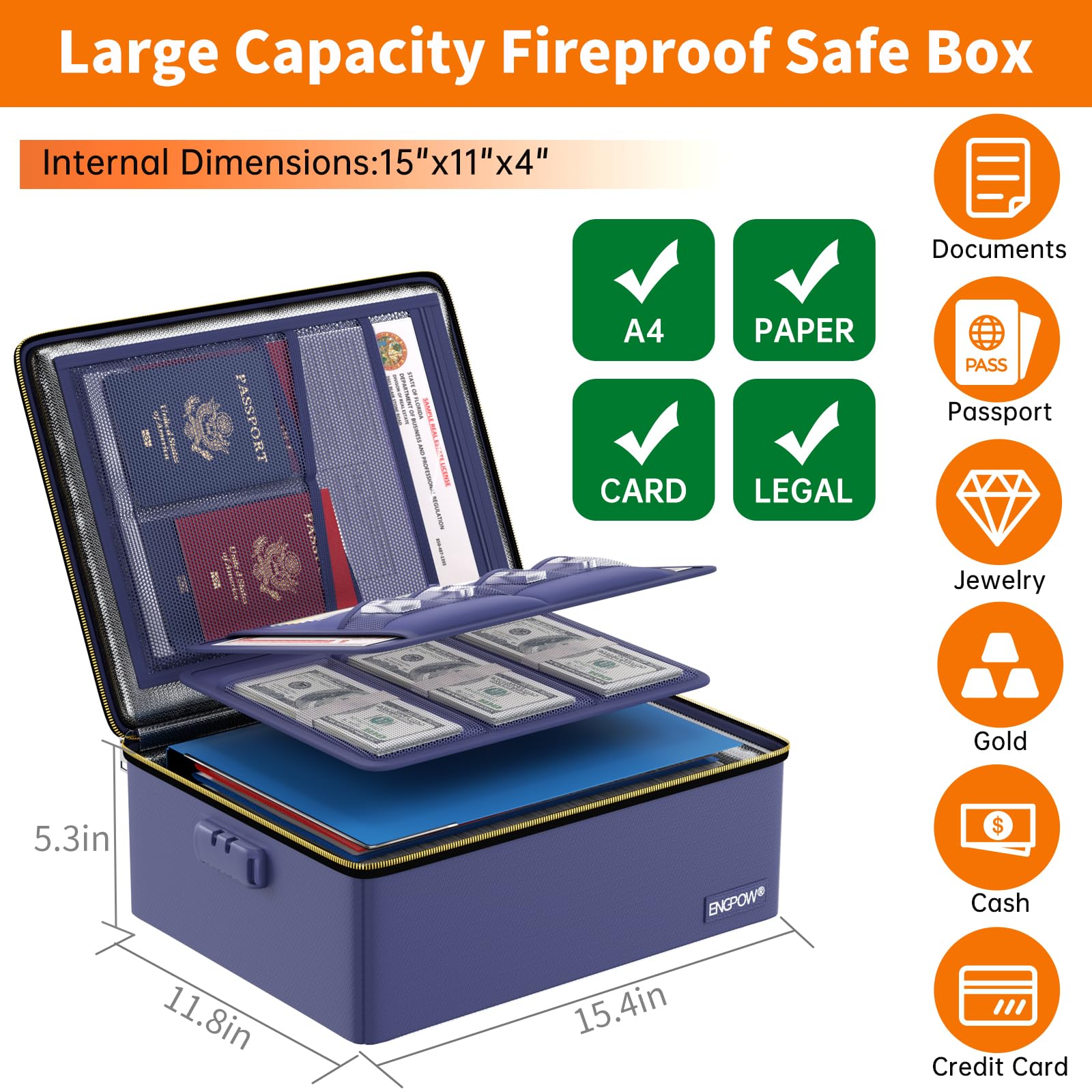 กล่องเก็บเอกสารกันไฟสำหรับเปิด - Home Office Travel Document บทวิจารณ์และราคา