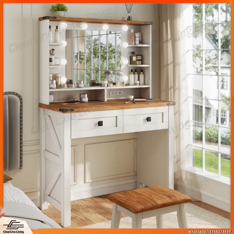 โต๊ะเครื่องแป้งไม้ขนาดเล็กพร้อ - Desk Drawer Small บทวิจารณ์และราคา