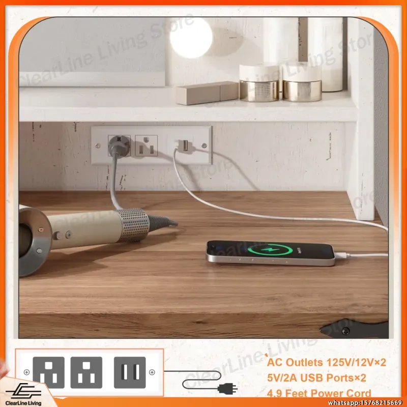 โต๊ะเครื่องแป้งไม้ขนาดเล็กพร้อ - Desk Drawer Small บทวิจารณ์และราคา