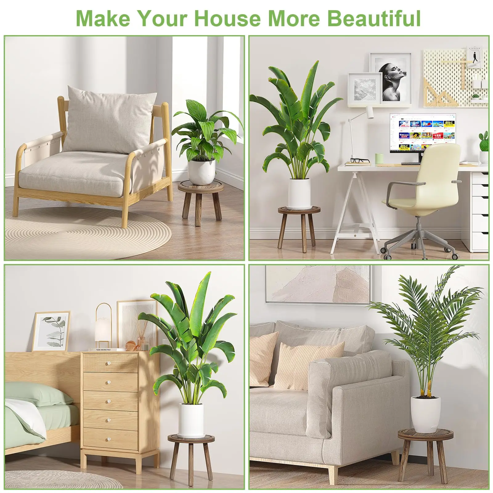 ชุดชั้นวางต้นไม้ไม้ 3 ชิ้น สำห - Home Office With Plants บทวิจารณ์และราคา