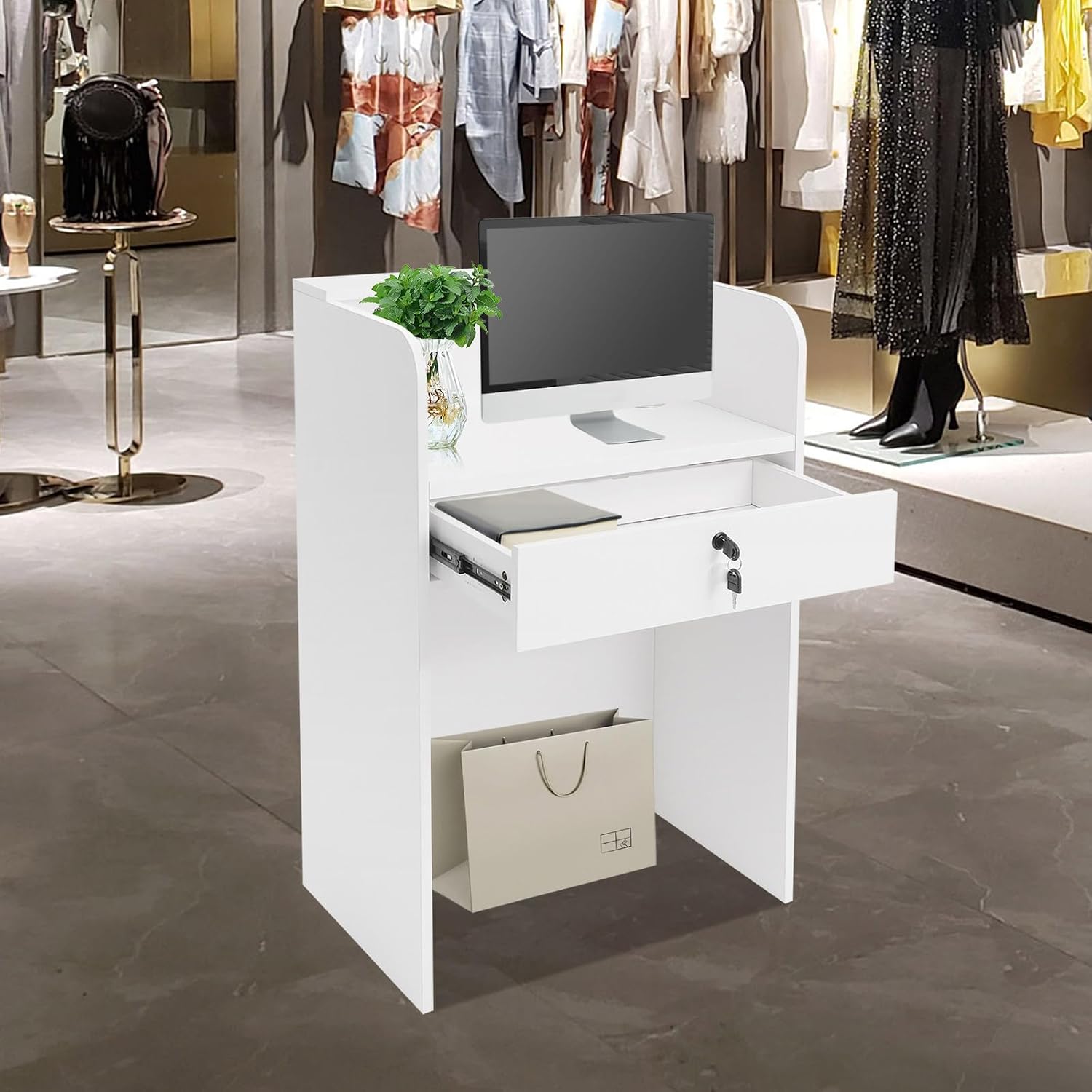 โต๊ะรับรองแขกขนาดเล็กพร้อมไฟ L - Desk Drawer Small บทวิจารณ์และราคา
