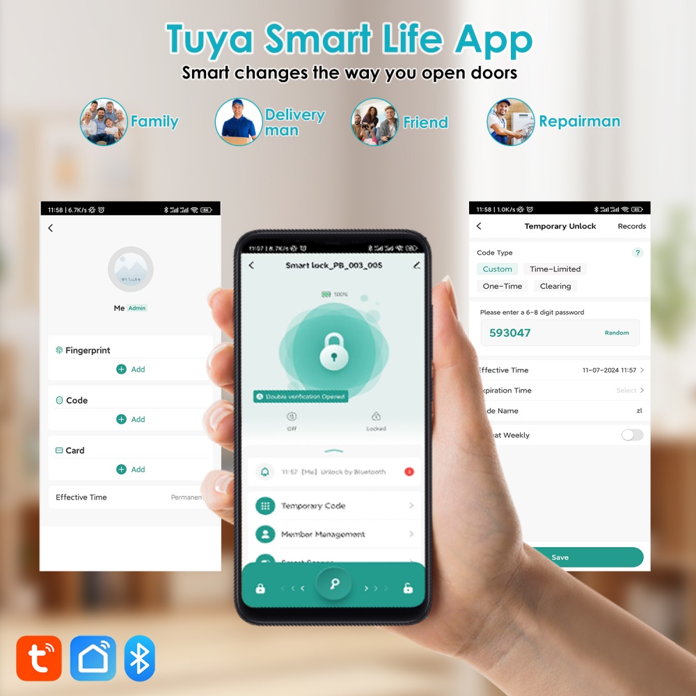 YFK Tuya 5-in-1 Smart Door Han - Home Office Google บทวิจารณ์และราคา